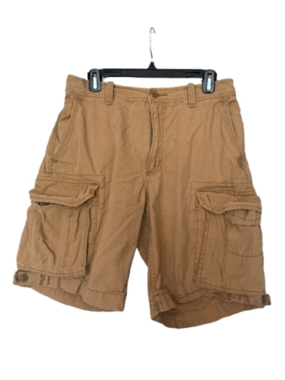 Gap Men’s Khaki Loose Fit Cargo Shorts Size 32, Vintage Style 100% Cotton